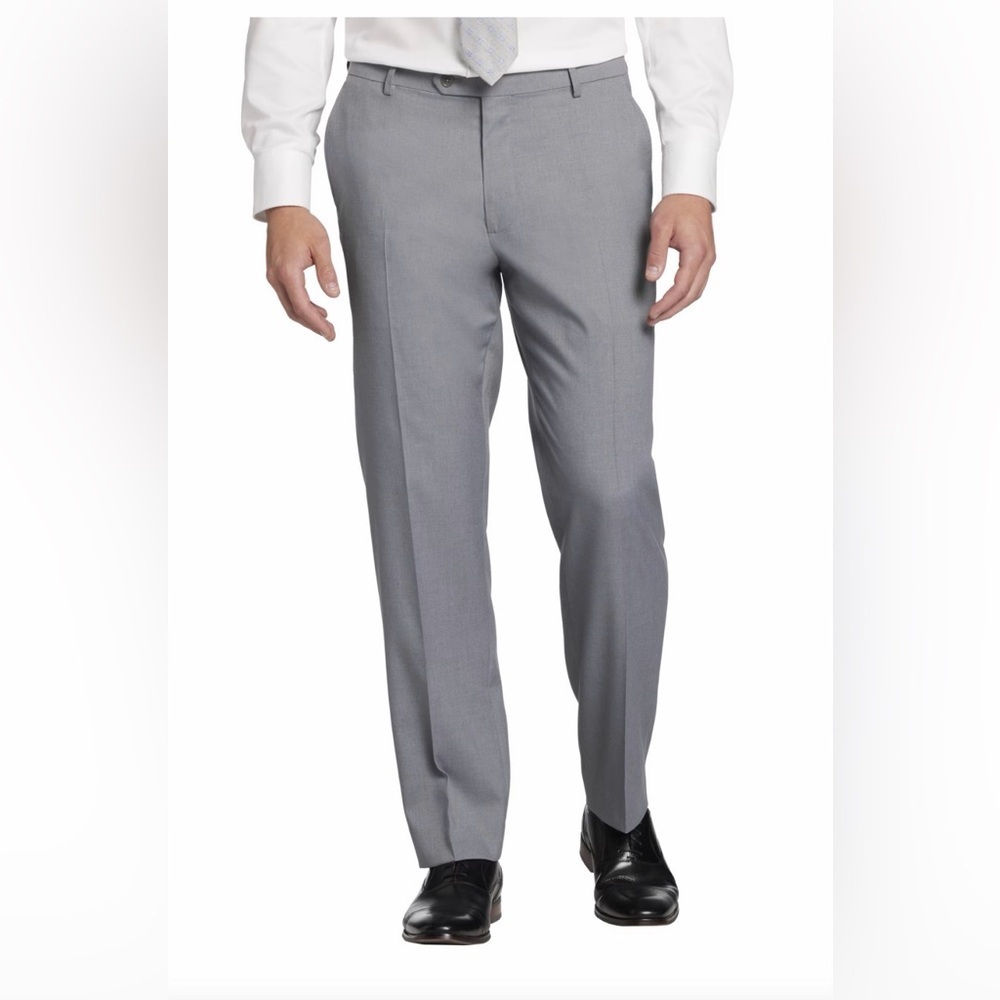 Pronto Uomo Platinum Wool Gray Dress Pants Mens Size 36 Flat Front